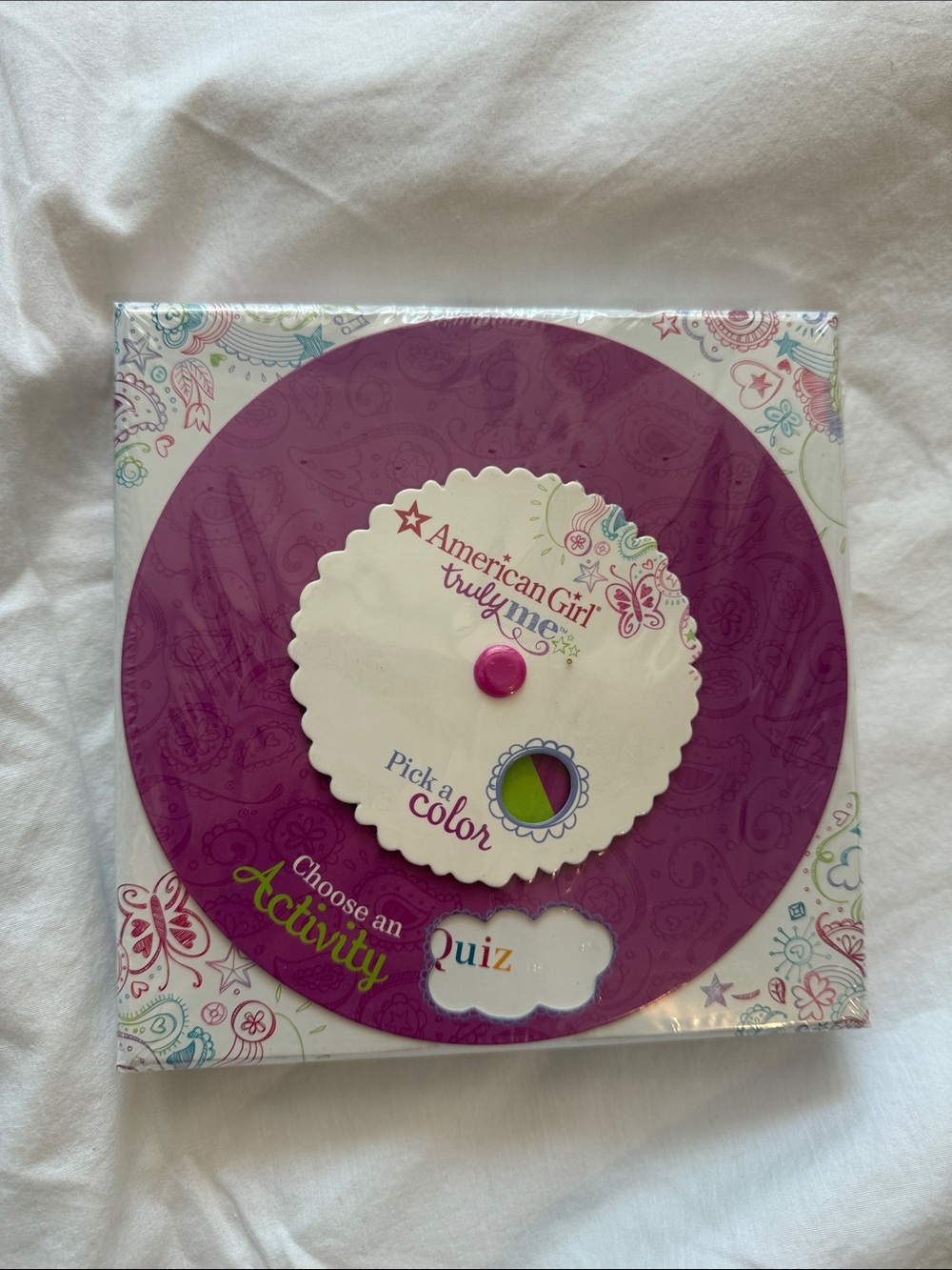 American Girl Purple and White Color Wheel Activity Spinner